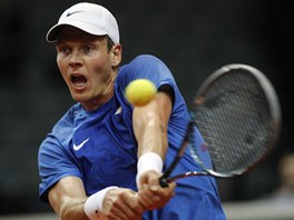 VBORN VKON. Sedm tenista svta Tom Berdych se v prask O2 Aren pedvedl...