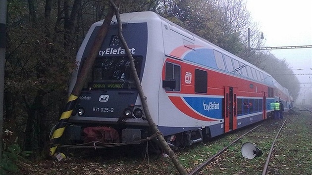 Vykolejen vlak v Ostrav