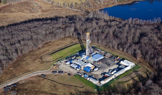 Vrt na těžbu zemního plynu v americké Pensylvánii