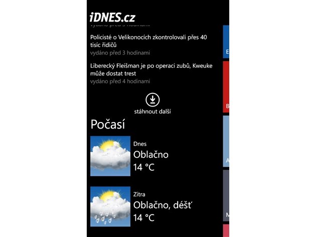 Aplikace iDnes.cz pro Windows Phone