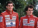 Ayrton Senna (vlevo) a Alain Prost, rivalové ze stáje McLaren