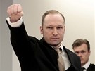 Anders Breivik u soudu v Oslu (17. dubna 2012)