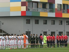 Oteven stadionu Bavlna v Hradci Krlov. Dole Vratislav Lokvenc. (10. dubna...