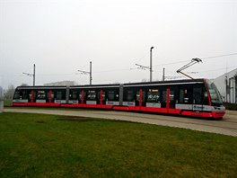 Tramvaj Forcity na testovn v nmeckm mst Chemnitz.