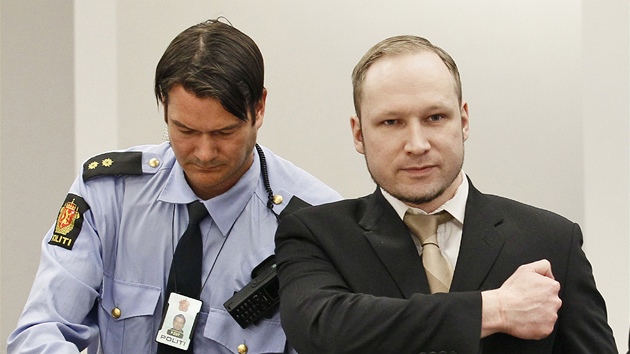 Anders Brevik u norského soudu v Oslu (16. dubna 2012) 