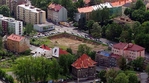 Leteck pohled na dru po Rudolfinu v Chebu