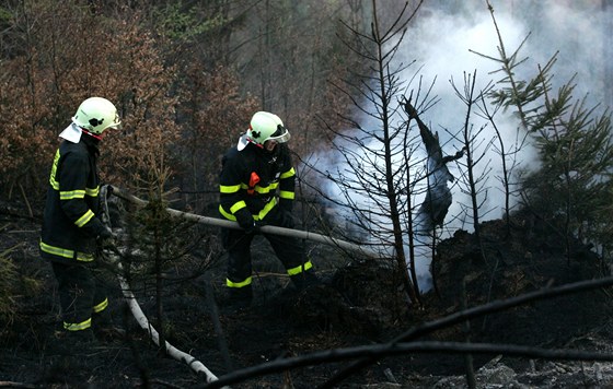 Hasii pi poáru provizorního písteku v Kilometrovce nali ohoelé lidské tlo. Ilustraní snímek