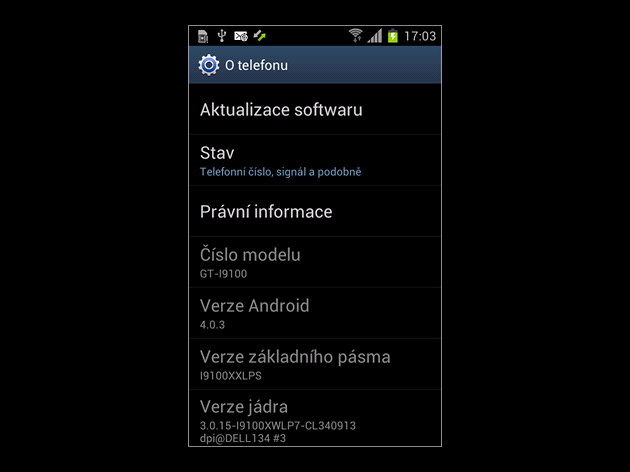 Smasung Galaxy SII s operaním systémem Android 4.0 