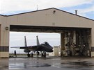 Americké pohotovostní letouny F-15 na základn v Keflavíku