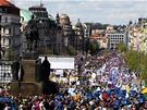 Odboráská demonstrace Stop vlád na Václavském námstí v Praze (21. dubna 2012)