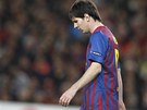 Smutný hrdina z Nou Campu barcelonský útoník Messi. Za stavu 2:1 pro svj tým...