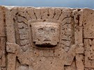 Reliéf na Brán slunce. Pravdpodobn zobrazuje Wiracochu, boha stvoitele.