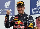 ZVLÁDL JSEM TO. Sebastian Vettel ze stáje Red Bull si uívá triumf v