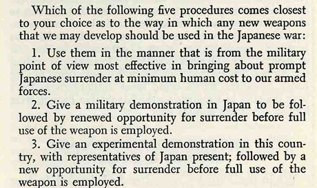 Maj USA pout proti Japonsku atomovou bombu?