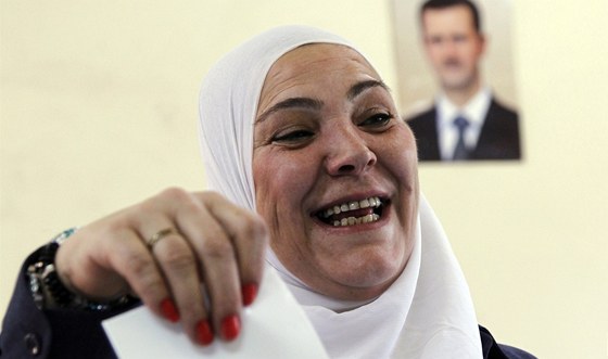 Syrská ena volí v Damaku (7. kvtna 2012)