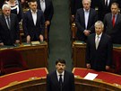 Nový maarský prezident János Áder skládá 2. kvtna 2012 písahu v parlamentu.