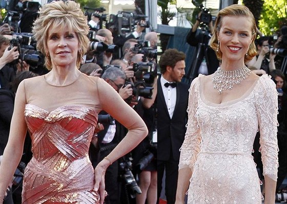 Jane Fondová a Eva Herzigová v Cannes