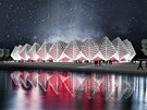 Krystalový palác v Baku, djit finále Eurovize 2012 na vizualizaci...