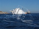 Plán vyzvednutí vraku lodi Costa Concordia z útes u italského ostrova Giglio.