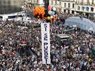 Protesty ve panlské metropoli Madridu se soustedily opt na námstí Puerta...
