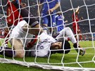 Gólman londýnské Chelsea Petr Čech po zákroku ve finále fotbalové Ligy mistrů