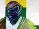 Francis Bacon - Portrét (1980  1992, barevná kolá na papíe, soukromá sbírka,