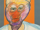 Francis Bacon - Portrét (1980-1992, barevná kolá a olejová kída na papíe,