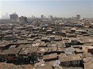 Chudinská tvr Dharavi na pedmstí Bombaje. 