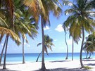Luxusní pláž v Punta Caně, kde se natáčely image klipy soutěžících Hotelu