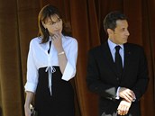 Nicolas Sarkozy a jeho manželka Carla v Madridu (duben 2009)