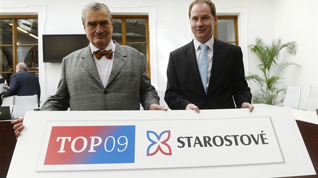 P�edsedové TOP 09 a hnutí Starostové a nezávislí Karel Schwarzenberg a Petr