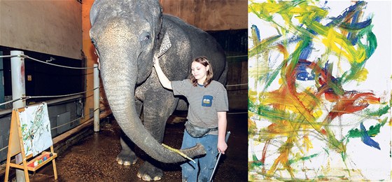 Shanti pemýlí ve svém sloním ateliéru s Veronikou trumplovou nad kompozicí