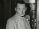 Hermann Göring u soudního tribunálu v Norimberku. Byl odsouzen k trestu smrti...