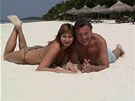 Karel Gott s partnerkou Ivanou na Maledivách (prosinec 2004)