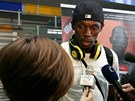Usain Bolt po píletu do Ostravy