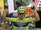 Andrea Guardini ze stáje Farnese Vini - Selle Italia coby vítz jedné z etap