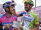 Michele Scarponi (vlevo) a Ivan Basso na startu 18. etapy Giro d´Italia.