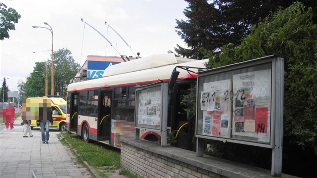 Nehoda trolejbusu v jihlavské �i�kovské ulici.