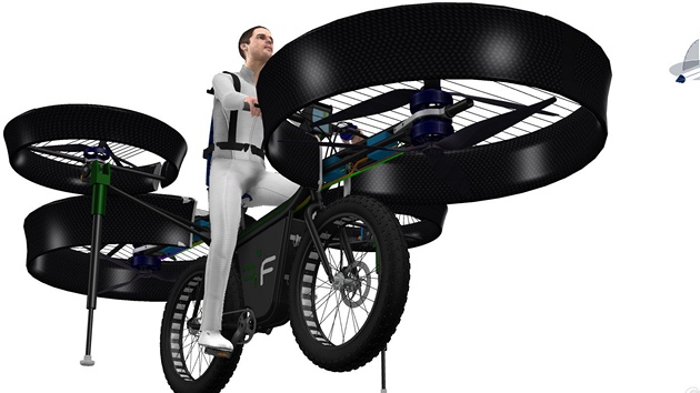 Počítačový model létajícího kola F-Bike