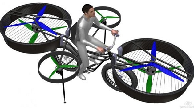 Létající kolo bude n��ím mezi bicyklem a vrtulníkem.