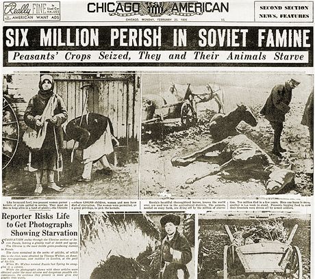 O hladomoru v tehdejím Sovtském svazu se psalo i v USA (25. února 1935).