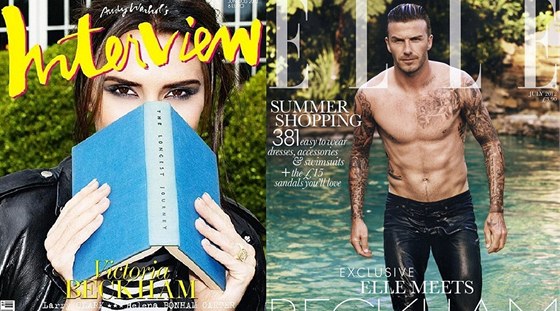 Victoria a David Beckhamovi na obálkách magazín Interview a Elle (léto 2012)