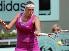 Petra Kvitová v duelu 2. kola Roland Garros s Polkou  Urszulou Radwaskou.