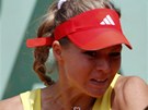 Ruská tenistka Maria Kirilenková v duelu s Klárou Zakopalovou.