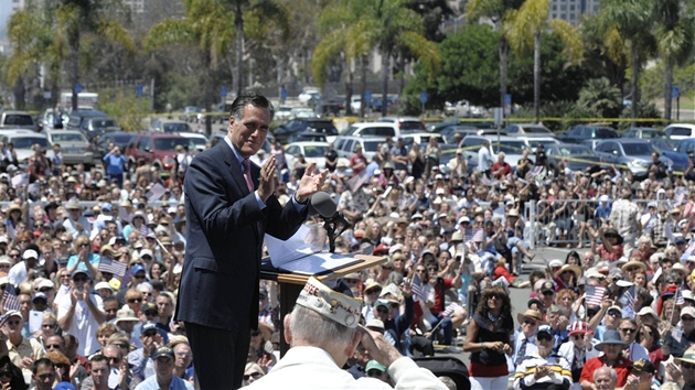 Republikánský kandidát na prezidenta USA Mitt Romney bhem pedvolební kampan...