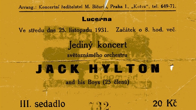 Pozvánka na koncert v Lucern, 1931