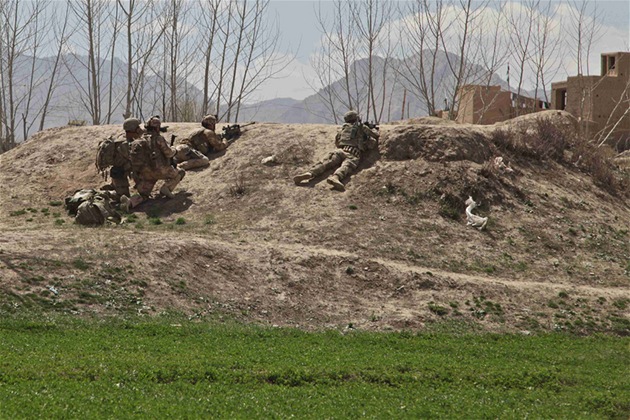 �e�tí a ameri�tí vojáci b�hem operace Welcome Home v afghánském Lógaru