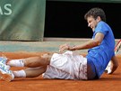 KE. Bulharský tenista Grigor Dimitrov po dlouhé výmn upadl na antuku a...