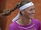 S ÚSMVEM. Petra Kvitová na Roland Garros suverénn postoupila do tvrtfinále.