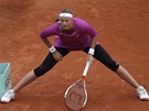 PROTAENÍ. Tenistka Petra Kvitová se protahuje ped osmifinálovým utkáním